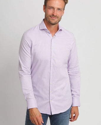Suitable overhemd twill paars | Slim-fit