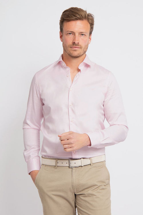 Suitable overhemd twill roze | Slim-fit