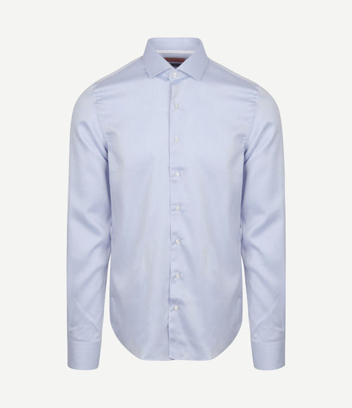 Overhemd twill sleeve 7 lichtblauw