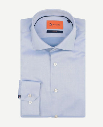 Suitable overhemd twill sleeve 7 lichtblauw