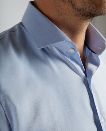 Suitable overhemd twill sleeve 7 lichtblauw