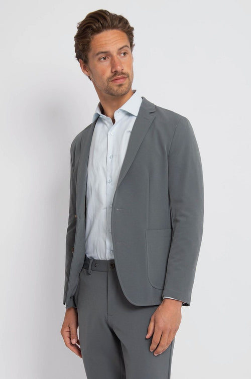Suitable overhemd twill streep lichtblauw | Slim-fit
