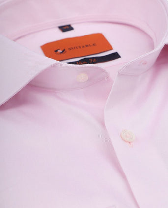 Suitable overhemd twill stretch roze | Slim-fit