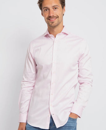 Overhemd twill stretch roze