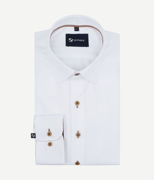 Suitable overhemd twill wit | Slim-fit