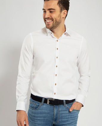 Suitable overhemd twill wit | Slim-fit