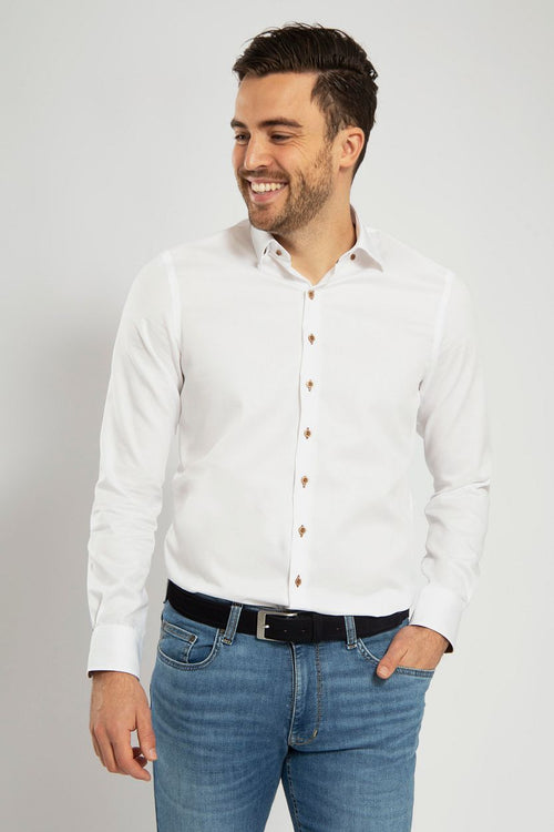 Suitable overhemd twill wit | Slim-fit