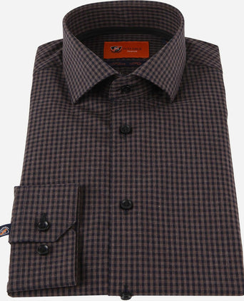 Suitable overhemd vichy ruit bruin