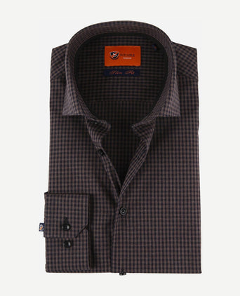 Suitable overhemd vichy ruit bruin