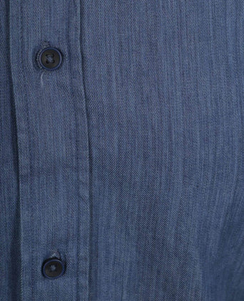 Overhemd washed donkerblauw