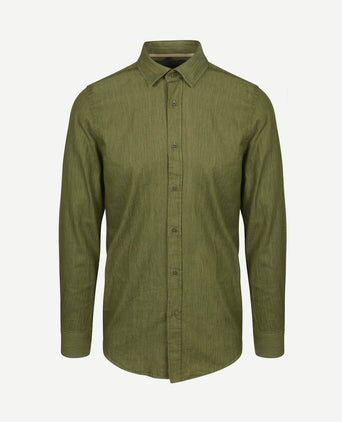 Overhemd washed groen