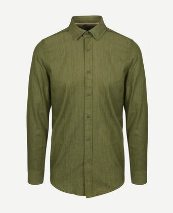 Suitable overhemd washed groen | Slim-fit