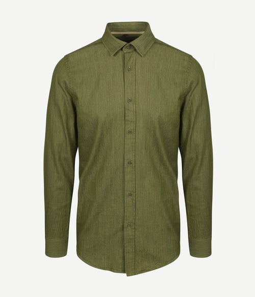 Suitable overhemd washed groen | Slim-fit
