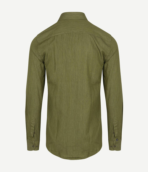 Suitable overhemd washed groen | Slim-fit