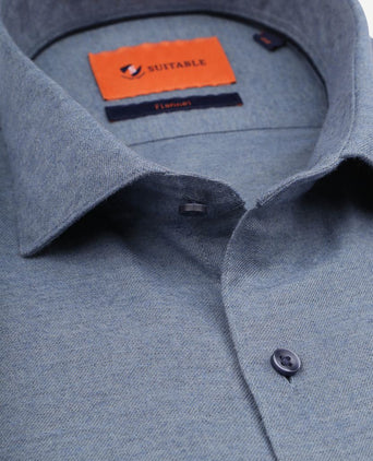 Suitable overhemd widespread flanel blauw