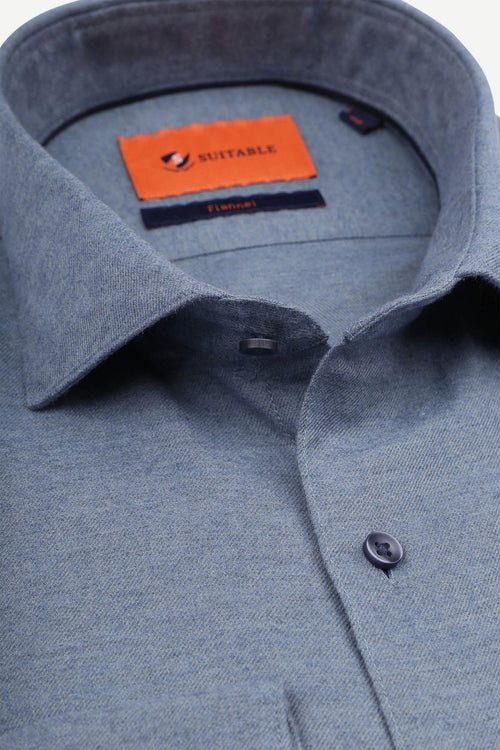 Suitable overhemd widespread flanel blauw