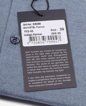 Suitable overhemd widespread flanel blauw