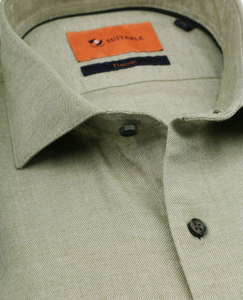 Suitable overhemd widespread flanel groen | Slim-fit