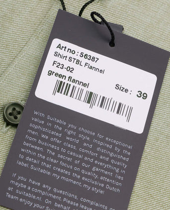 Suitable overhemd widespread flanel groen | Slim-fit