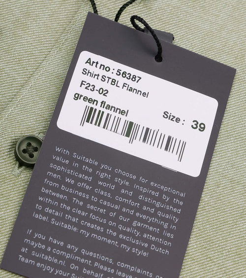 Suitable overhemd widespread flanel groen | Slim-fit