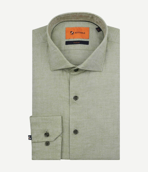Suitable overhemd widespread flanel groen | Slim-fit