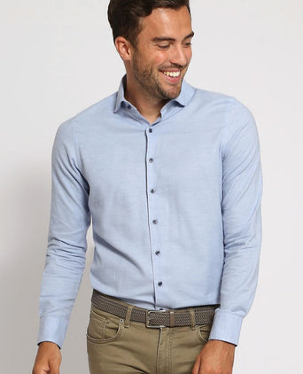 Suitable overhemd widespread flanel lichtblauw | Slim-fit