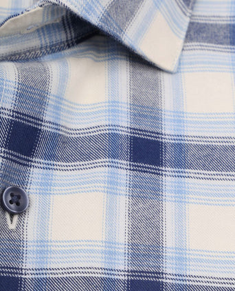 Overhemd widespread flanel ruiten blauw