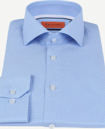 Suitable overhemd ws blauw stippen