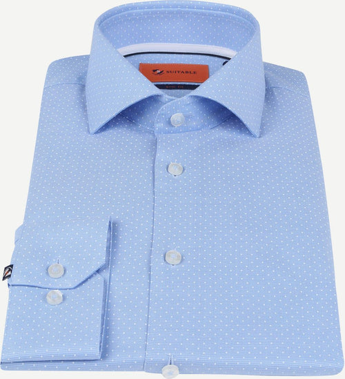 Suitable overhemd ws blauw stippen