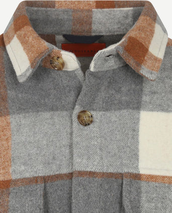 Suitable overshirt august wool blend grijs | Regular-fit