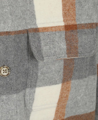 Suitable overshirt august wool blend grijs | Regular-fit