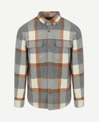 Overshirt august wool blend grijs