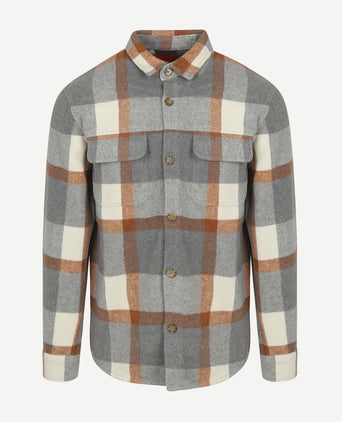 Suitable overshirt august wool blend grijs | Regular-fit