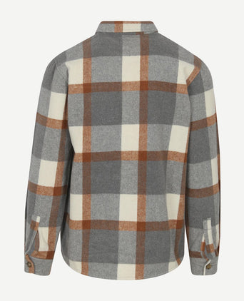 Suitable overshirt august wool blend grijs | Regular-fit