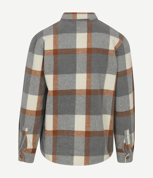 Suitable overshirt august wool blend grijs | Regular-fit