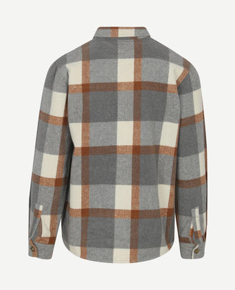 Overshirt august wool blend grijs