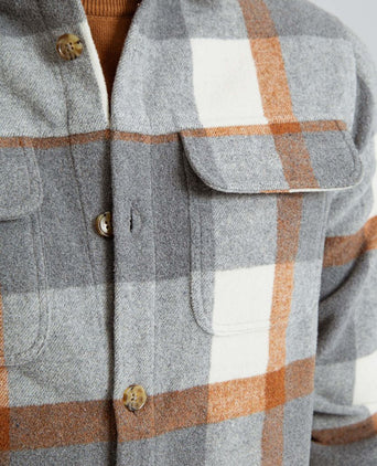 Suitable overshirt august wool blend grijs | Regular-fit
