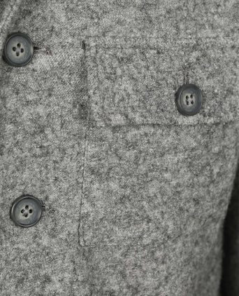 Overshirt boiled wool blend grijs