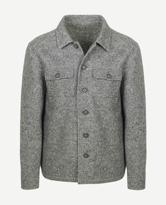 Overshirt boiled wool blend grijs