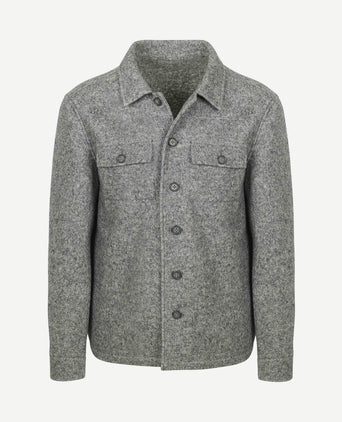 Overshirt boiled wool blend grijs