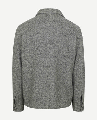 Overshirt boiled wool blend grijs