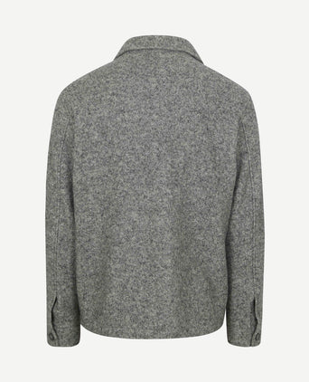 Overshirt boiled wool blend grijs