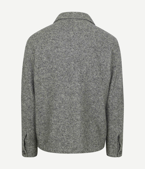 Suitable overshirt boiled wool blend grijs | Regular-fit