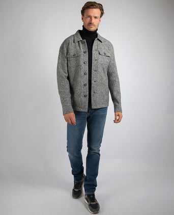 Suitable overshirt boiled wool blend grijs | Regular-fit