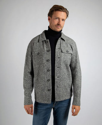 Suitable overshirt boiled wool blend grijs | Regular-fit