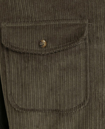 Suitable overshirt corduroy donkergroen | Regular-fit