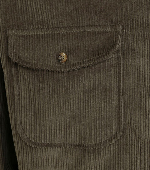 Suitable overshirt corduroy donkergroen | Regular-fit