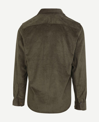 Suitable overshirt corduroy donkergroen | Regular-fit