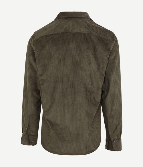 Suitable overshirt corduroy donkergroen | Regular-fit