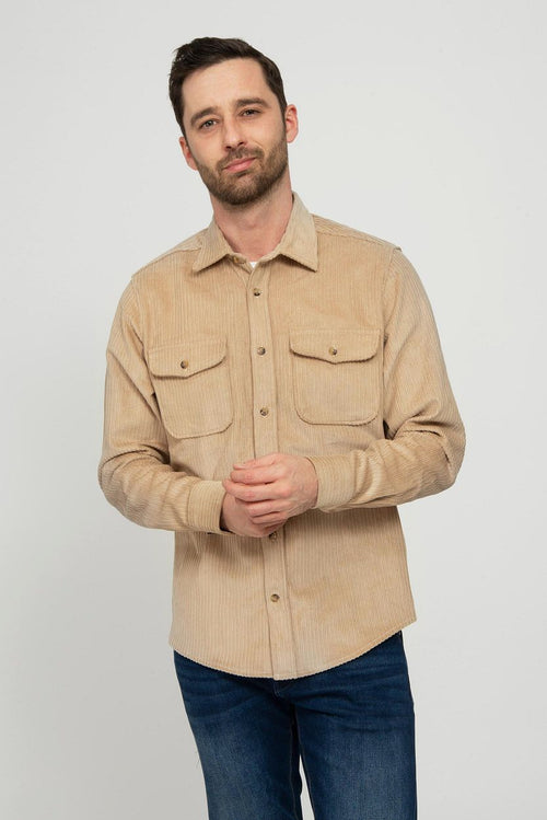 Suitable overshirt corduroy kaki